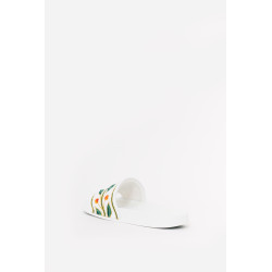 CASABLANCA WHITE EMBROIDERED TERRY SLIDES